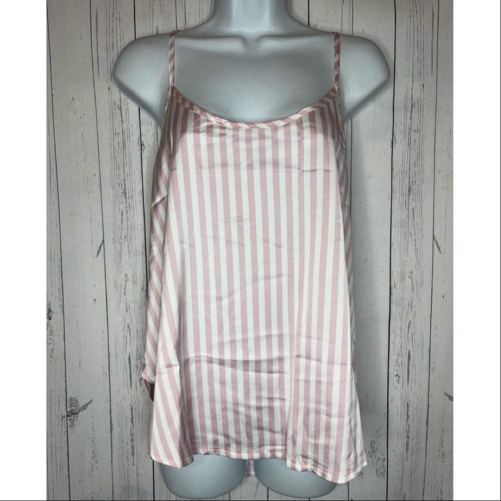 Sheshow Women’s Size XL Pink & White Striped Pajama Shorts Set Loungewear NWT